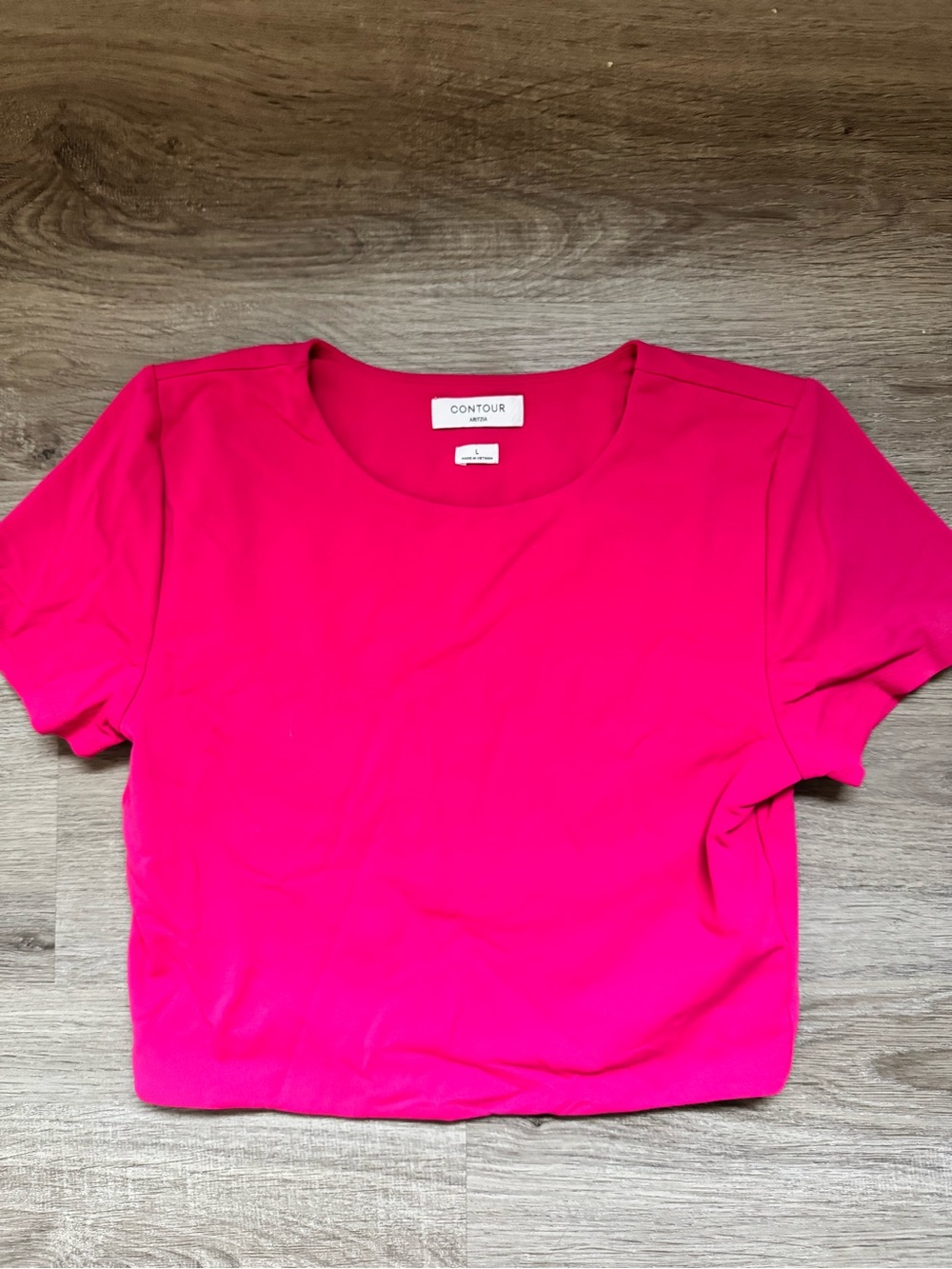 Aritzia Contour Hot Pink Short Sleeve Crewneck Top